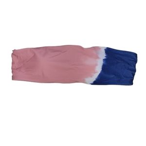 NWOT Shein Tie Dye Bandeau Swimsuit Bikini Top sz L